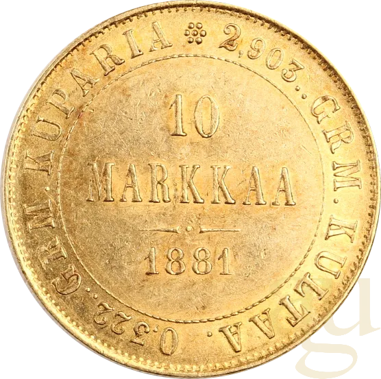 10 Markkaa Goldmünze Finnland