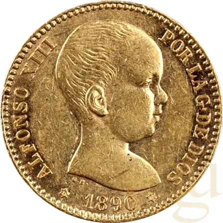 20 Pesetas Goldmünze Spanien Alfonso XIII 1887 (1962)