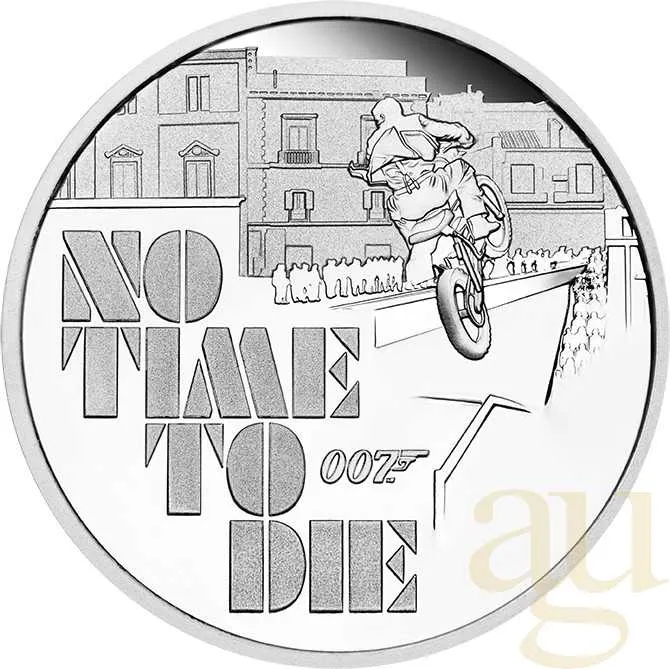 1 Unze Silbermünze Tuvalu James Bond 007 - No Time to Die 2020 - polierte Platte
