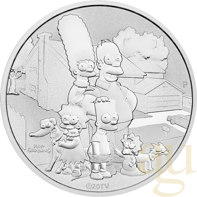 1 Unze Silbermünze Tuvalu The Simpsons Family 2021