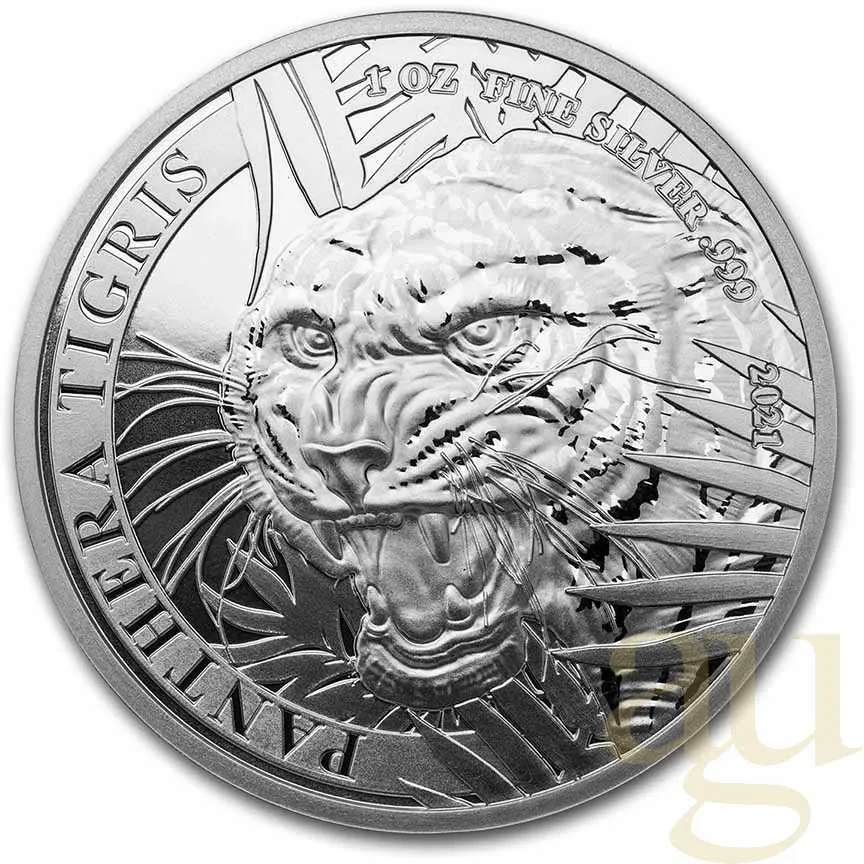 1 Unze Silbermünze Laos Tiger 2021