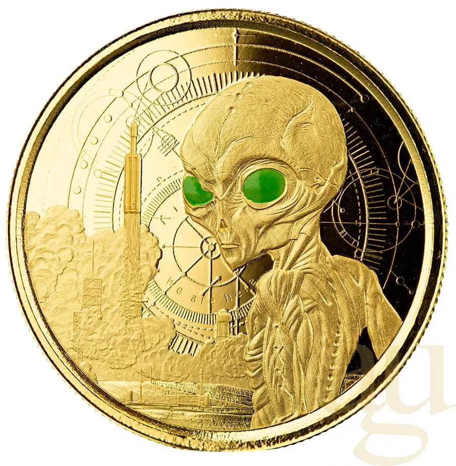 1 Unze Goldmünze Afrika Ghana Alien 2021
