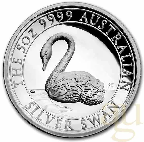 5 Unzen Silbermünze Australien Schwan 2021 - High Relief - polierte Platte