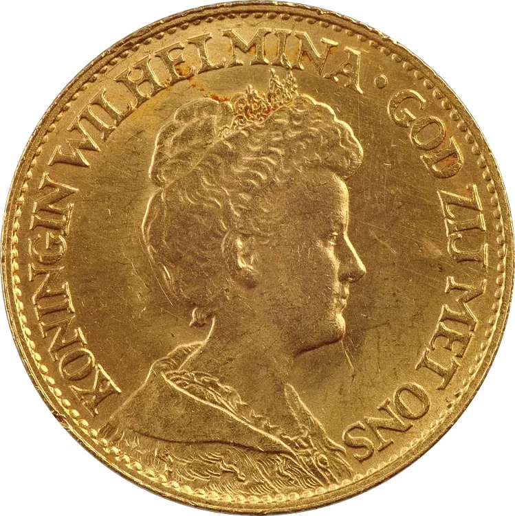 10 Gulden Goldmünze Wilhelmina