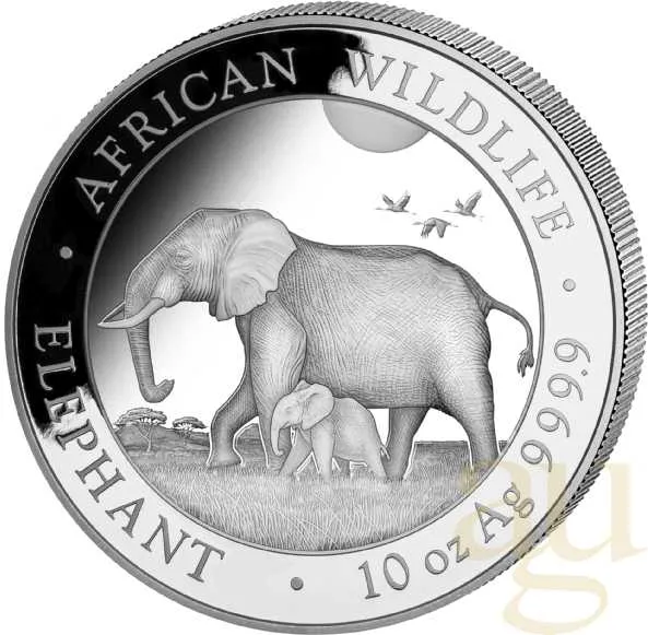 10 Unzen Silbermünze Somalia Elefant 2022