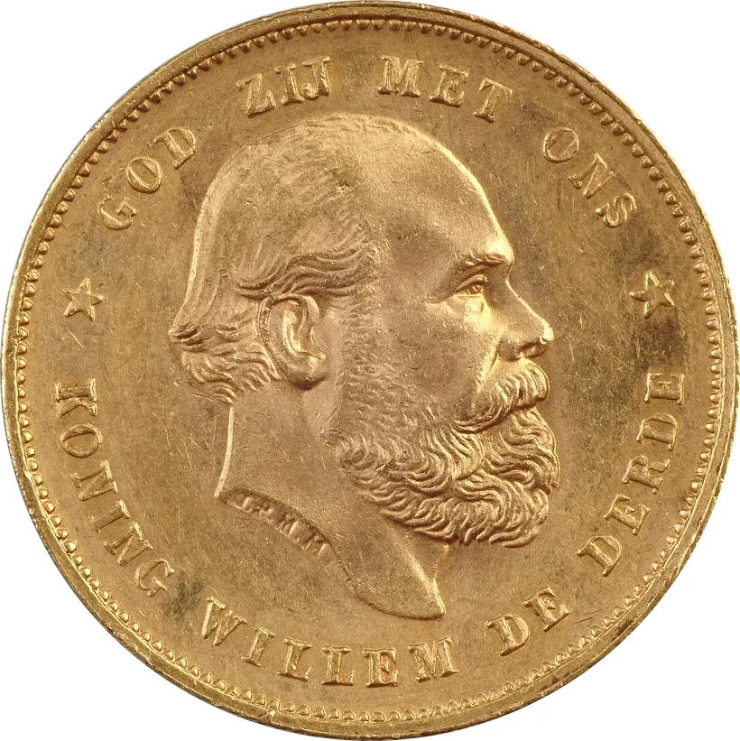 10 Gulden Goldmünze Willem III