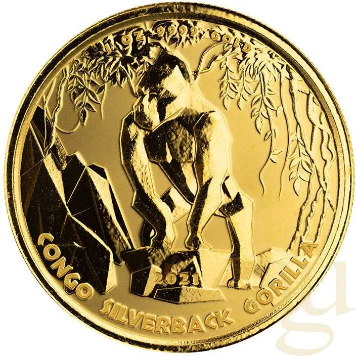 1 Unze Goldmünze Kongo Gorilla 2021