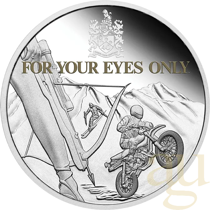 1 Unze Silbermünze Tuvalu - James Bond 007 - For Your Eyes Only 40th Anniversary 2021 - polierte Pla