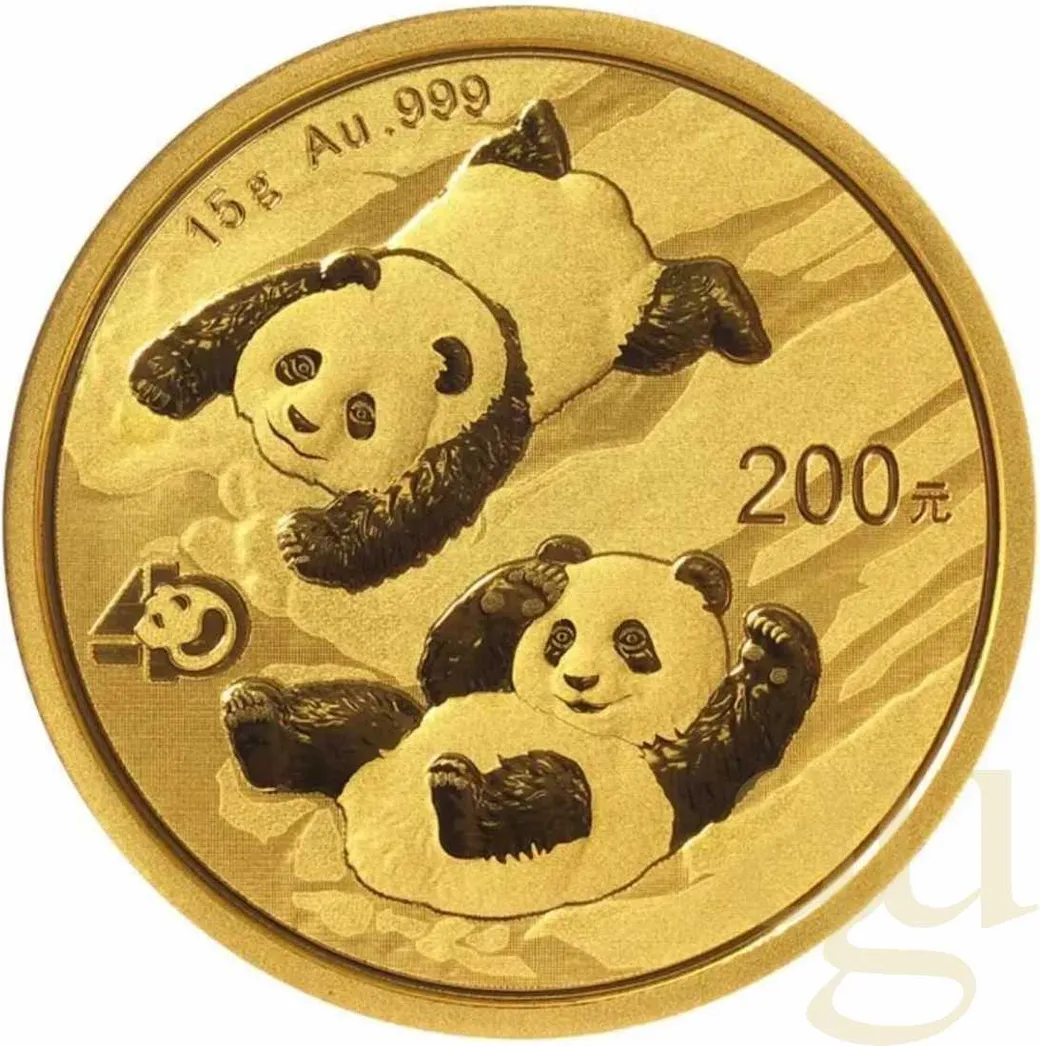 15 Gramm Goldmünze China Panda 2022