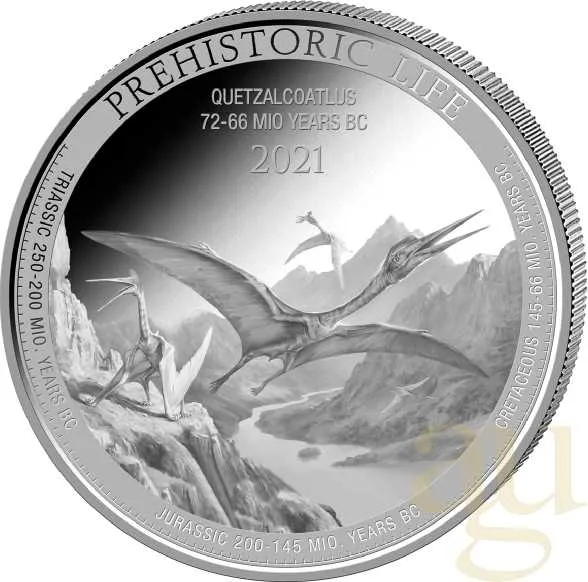 1 Unze Silbermünze Prehistoric Life - Quetzalcoatlus 2021