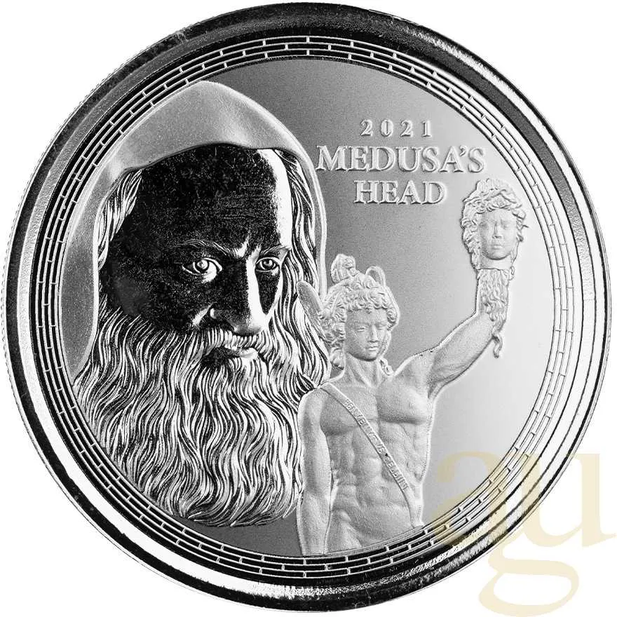 1 Unze Silbermünze Gibraltar Perseus mit dem Kopf der Medusa 2021