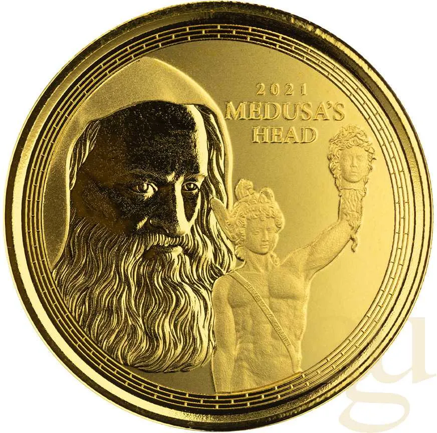 1 Unze Goldmünze Gibraltar Perseus mit dem Kopf der Medusa 2021