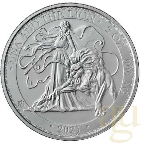 2 Unze Silbermünze St. Helena - Una and the Lion 2021
