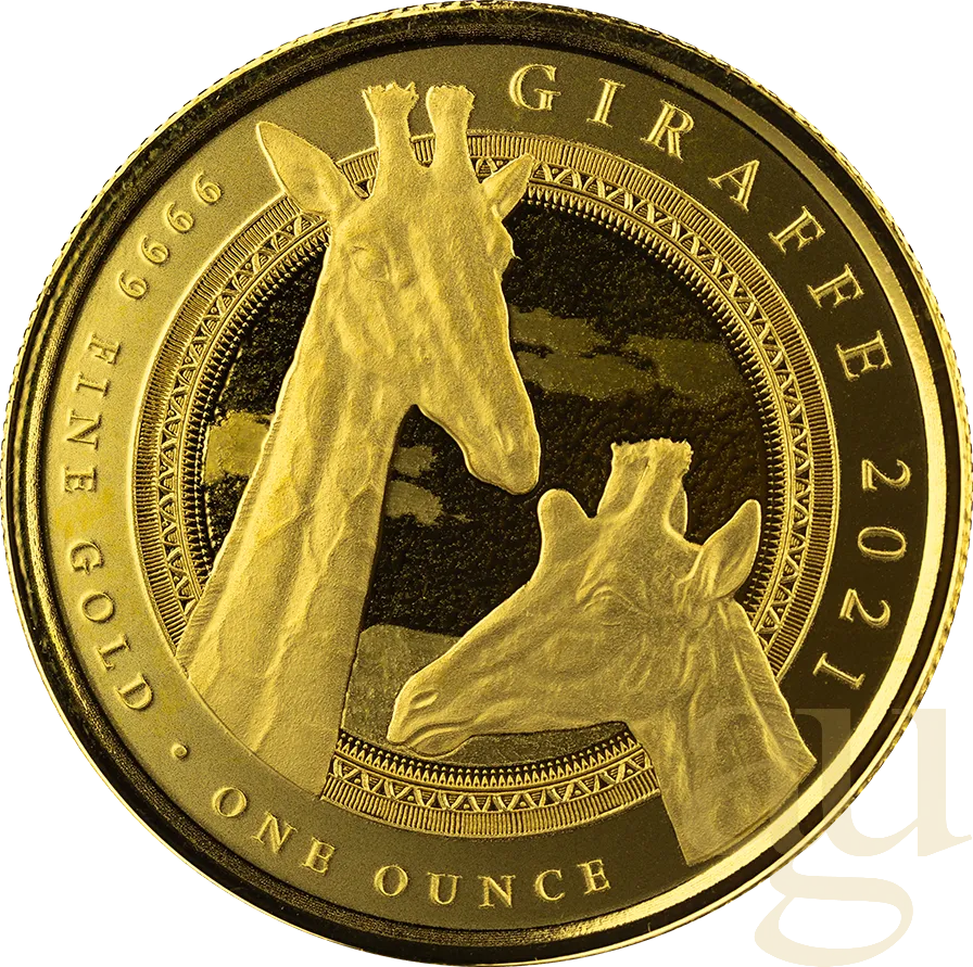 1 Unze Goldmünze Republic of Guinea Ecuatorial Giraffe 2021