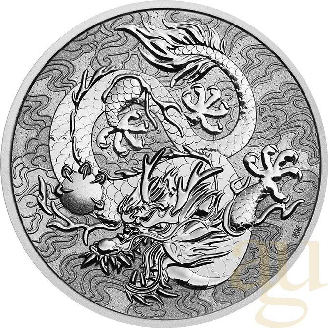 1 Unze Platinmünze Australien Chinese Myths and Legends - Drache 2022 - Reverse polierte Platte