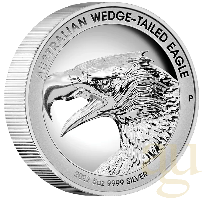 5 Unzen Silbermünze Australien Wedge Tailed Eagle 2022 Ultra High Relief - polierte Platte