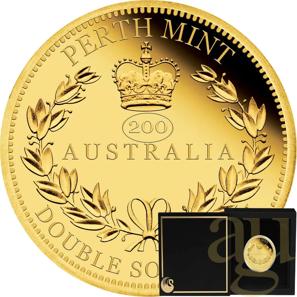 Double Australian Sovereign 2019 Goldmünze polierte Platte
