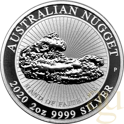 2 Unzen Silbermünze Australien Nugget - Hand of Faith 2020