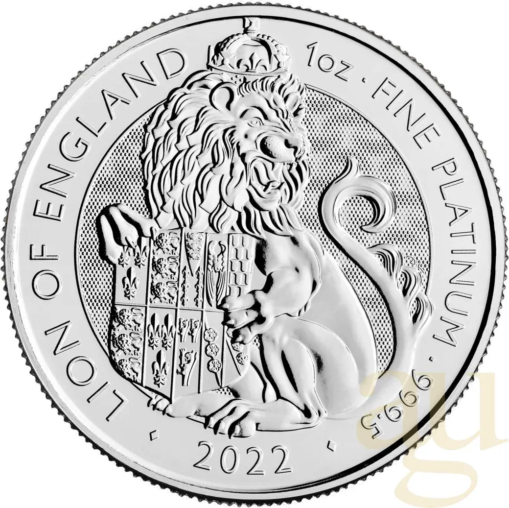 1 Unze Platinmünze Tudor Beasts Lion 2022