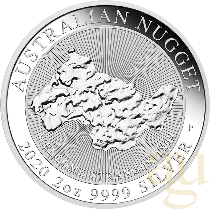 2 Unzen Silbermünze Australien Nugget - Welcome Stranger 2020