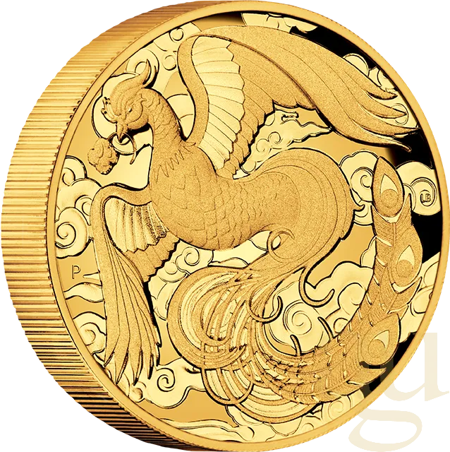 2 Unzen Goldmünze Australien Phönix 2022 - High Relief - polierte Platte