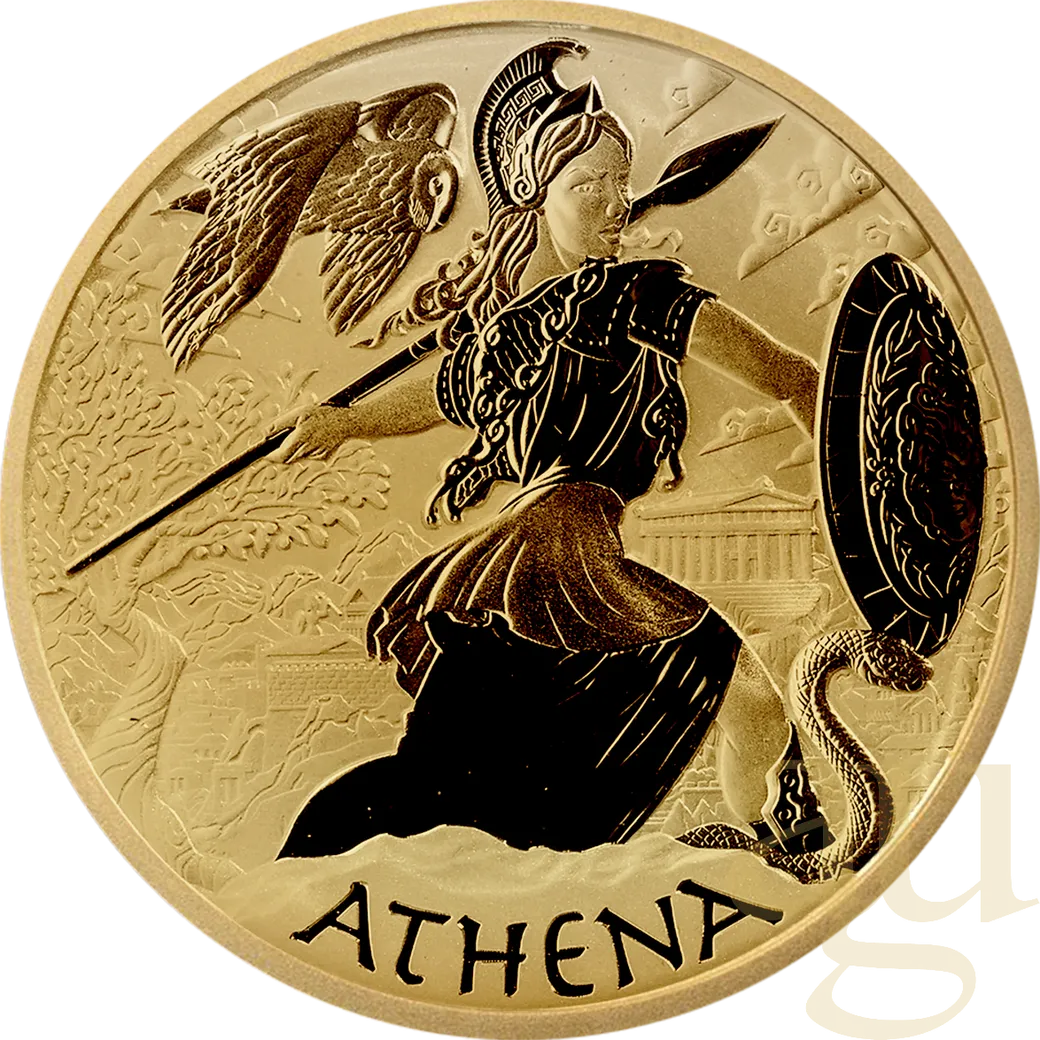 1 Unze Goldmünze Tuvalu - Gods of Olympus - Athena 2022
