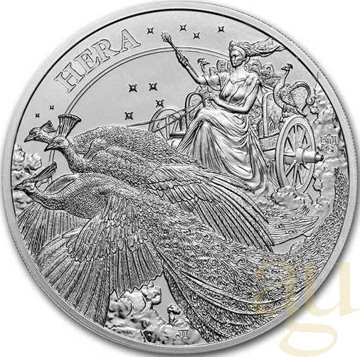 1 Unze Silbermünze The Goddesses Series: Hera and the Peacock 2022