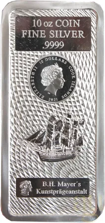 10 Unzen Silber Cook Islands Münzbarren 2021