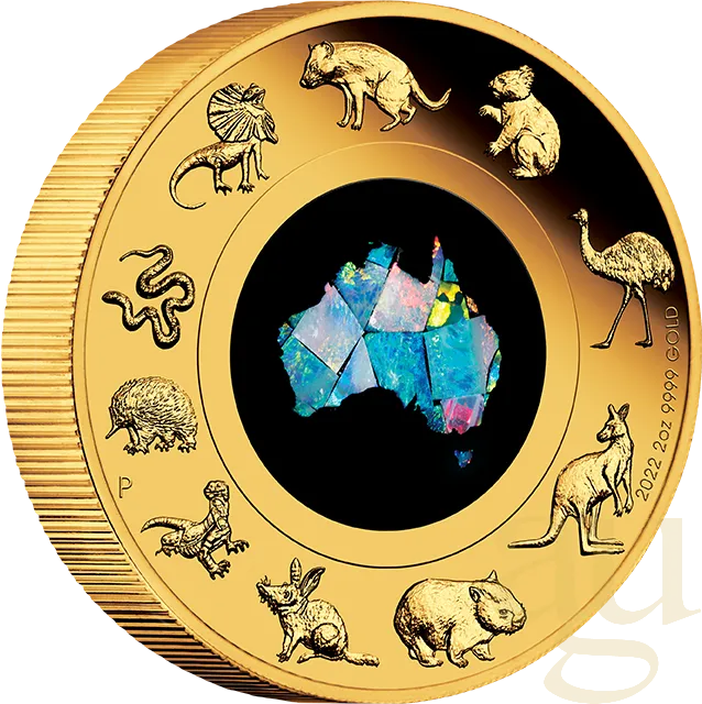 2 Unzen Goldmünze Australien Opal Great Southern Land 2022 proof