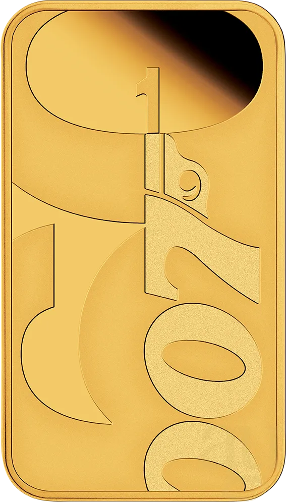 1 Unze Goldmünze Tuvalu Rectangular James Bond 60 Years Anniversary 2022