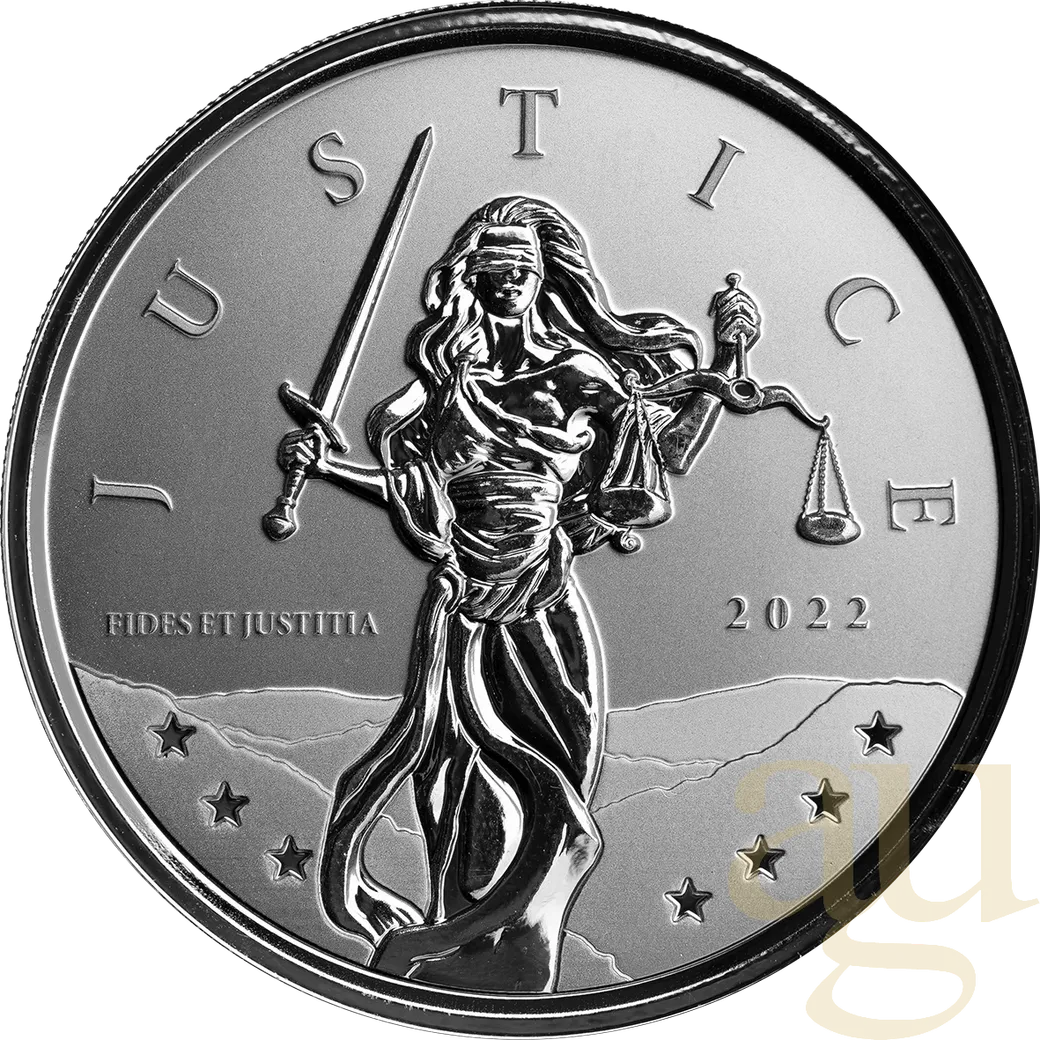 1 Unze Silbermünze Gibraltar Lady Justice 2022