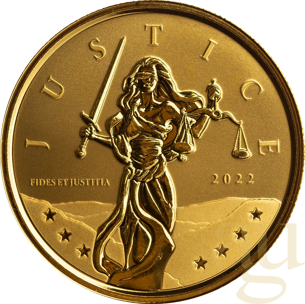 1 Unze Goldmünze Gibraltar Lady Justice 2022