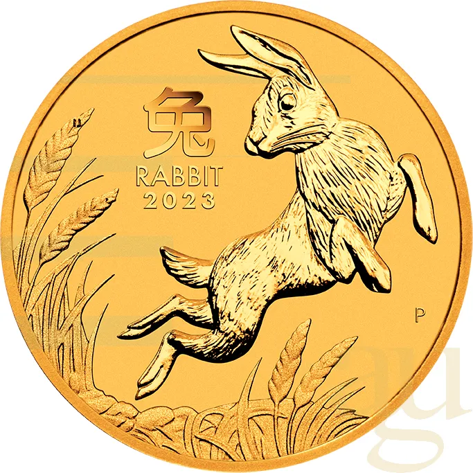 1/10 Unze Goldmünze Australien Lunar III Hase 2023