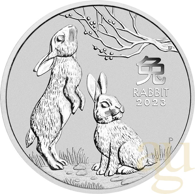 1 Kilogramm Silbermünze Australien Lunar III Hase 2023