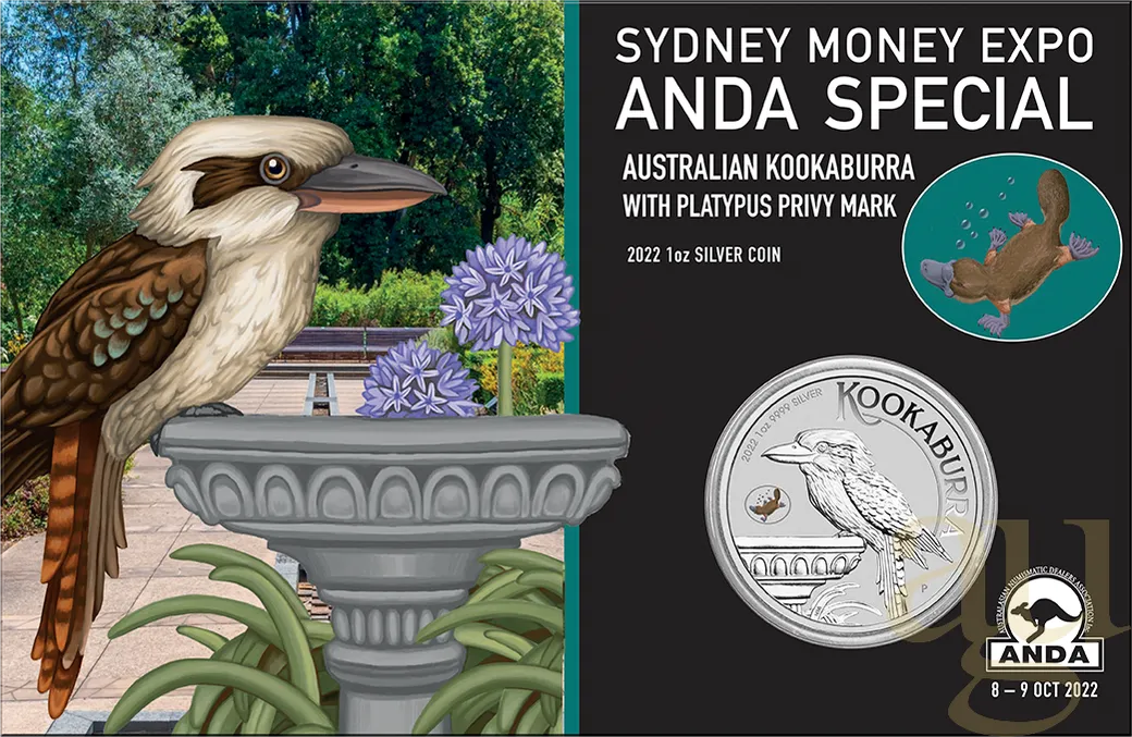 1 Unze Silbermünze Australien Kookaburra 2022 - Platypus Privy Mark