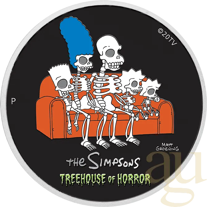 1 Unze Silbermünze Tuvalu The Simpsons - Treehouse of Horror 2022 - coloriert