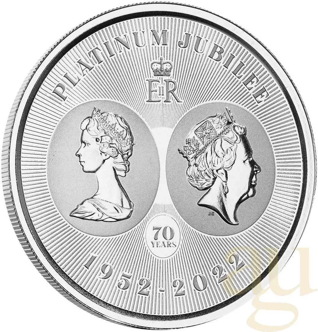 1 Unze Silbermünze Cayman Islands Queens 70th Platinum Jubilee Year Anniversary 2022