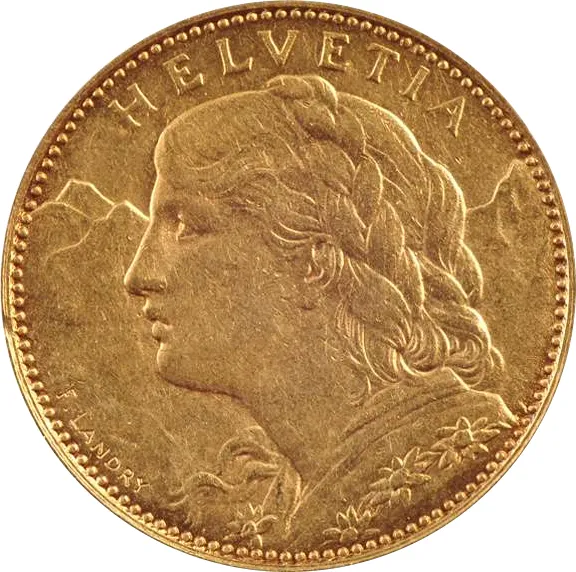 10 schweizer Franken Goldmünze Vreneli 1911