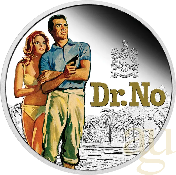 1 Unze Silbermünze Tuvalu - James Bond 007 - Dr. NO - coloriert - proof 2022