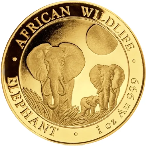 1 Unze Goldmünze Somalia Elefant 2014