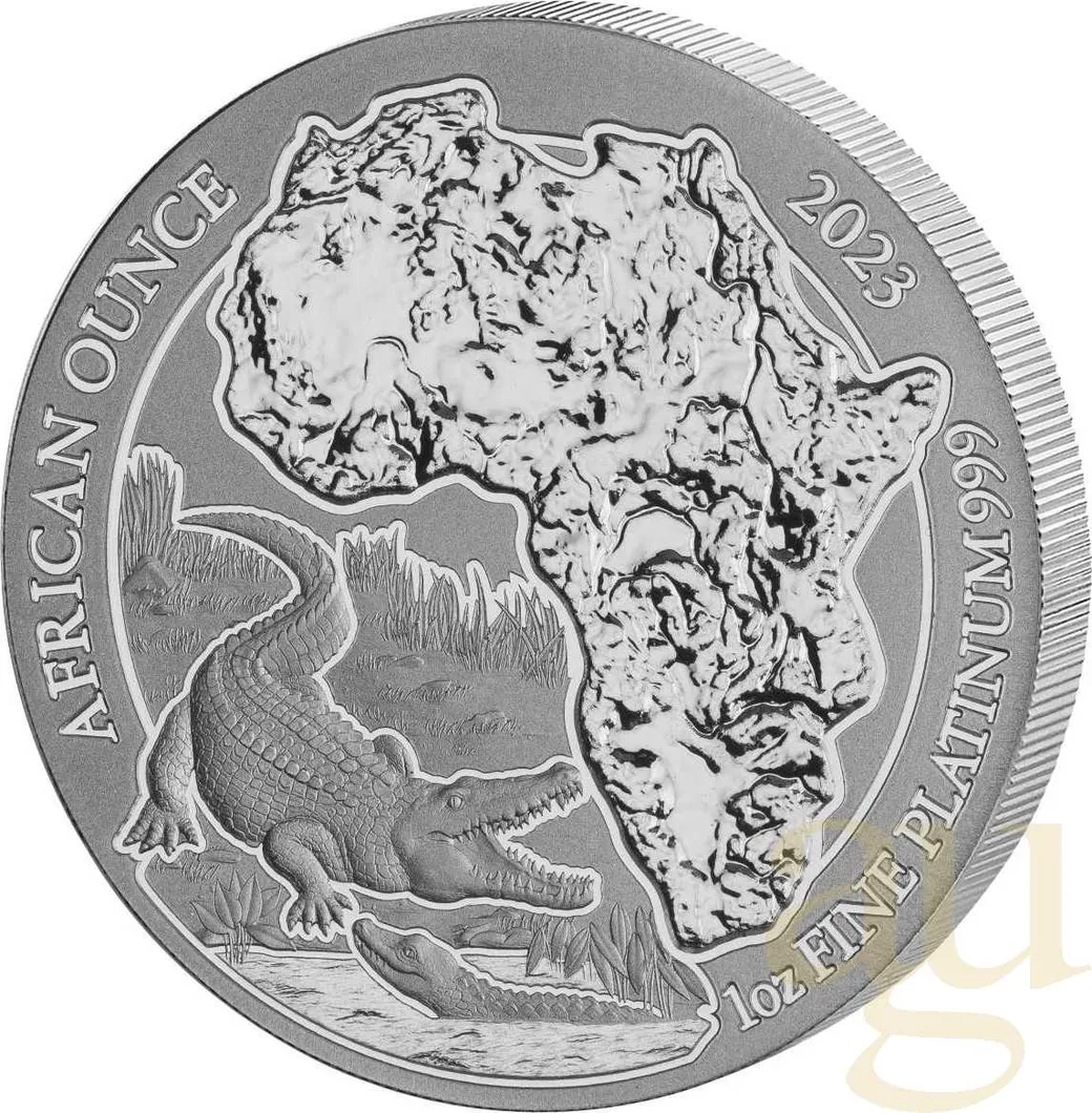 1 Unze Platinmünze Ruanda Nilkrokodil 2023