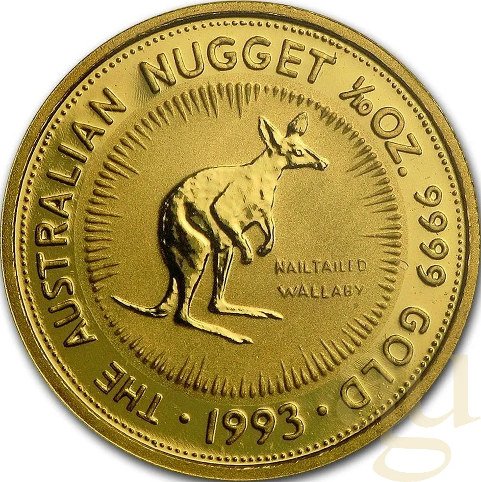 1/10 Unze Goldmünze Australien Känguru 1993