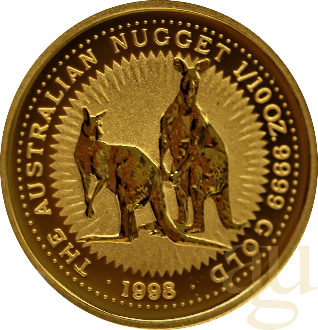 1/10 Unze Goldmünze Australien Känguru 1998