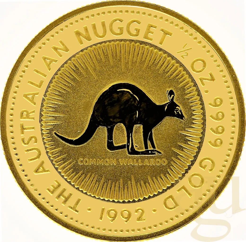 1/2 Unze Goldmünze Australien Känguru 1992