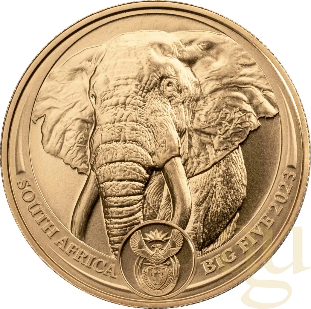 1 Unze Goldmünze Südafrika Big Five Elefant 2023