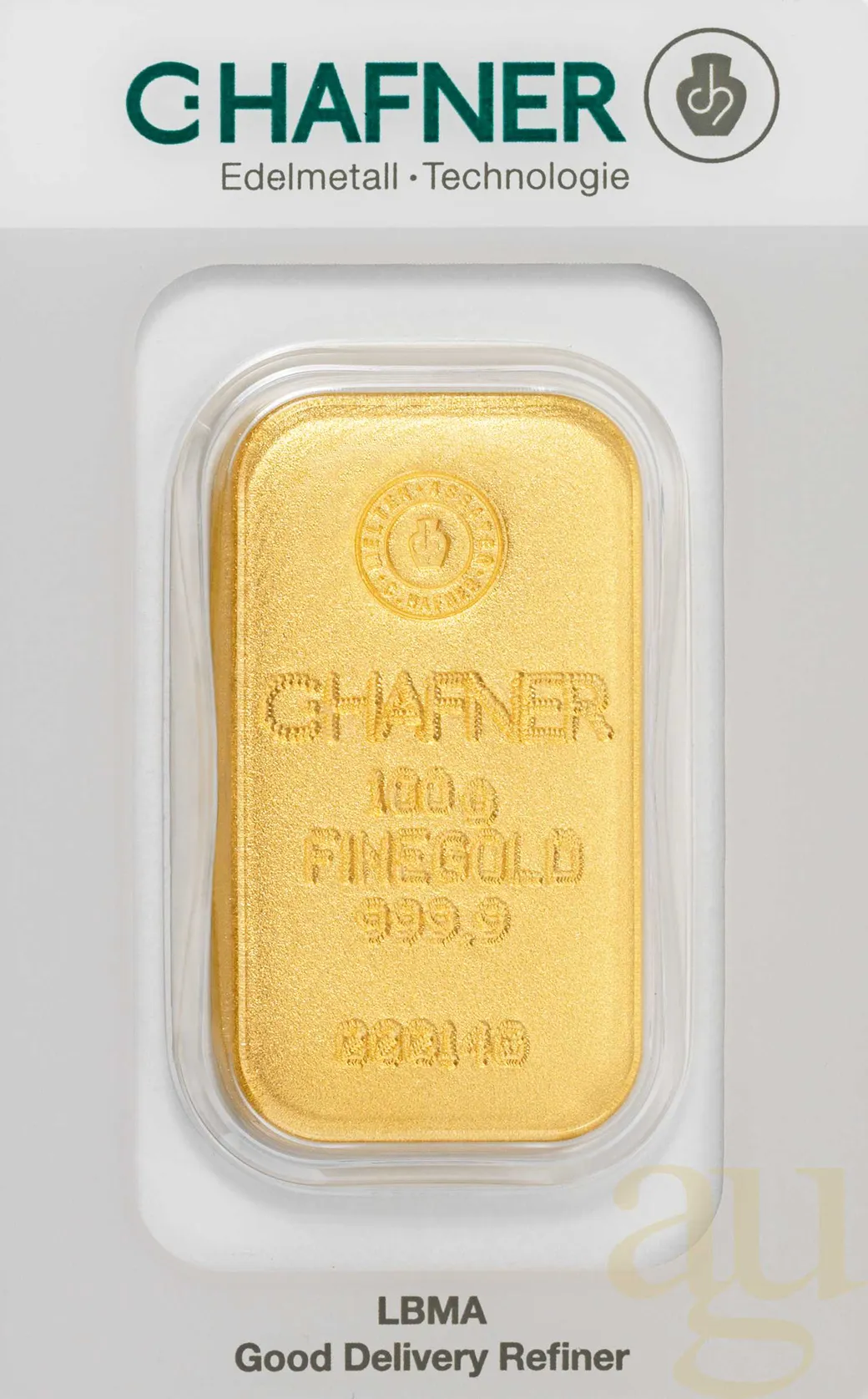 100 Gramm Goldbarren C. Hafner Gussbarren