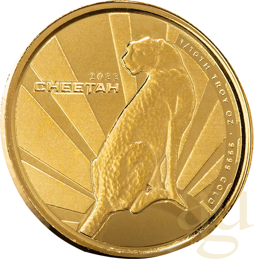 1/10 Unze Goldmünze Kamerun Gepard 2022