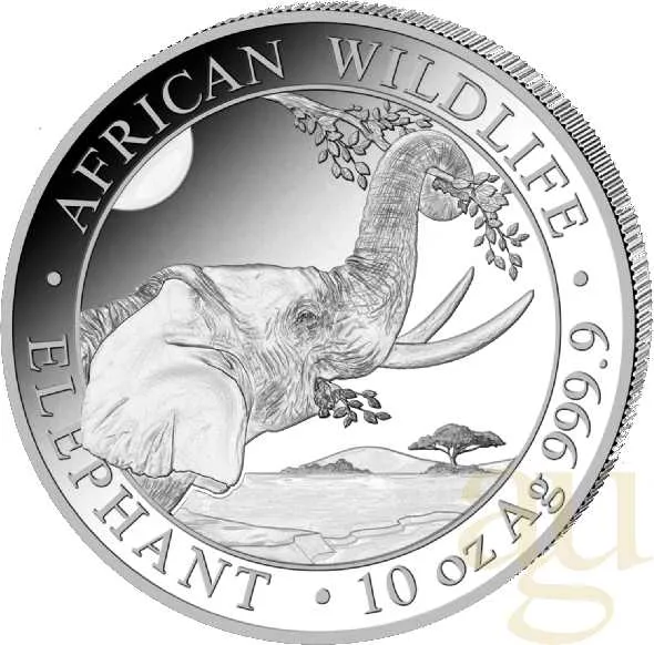 10 Unzen Silbermünze Somalia Elefant 2023