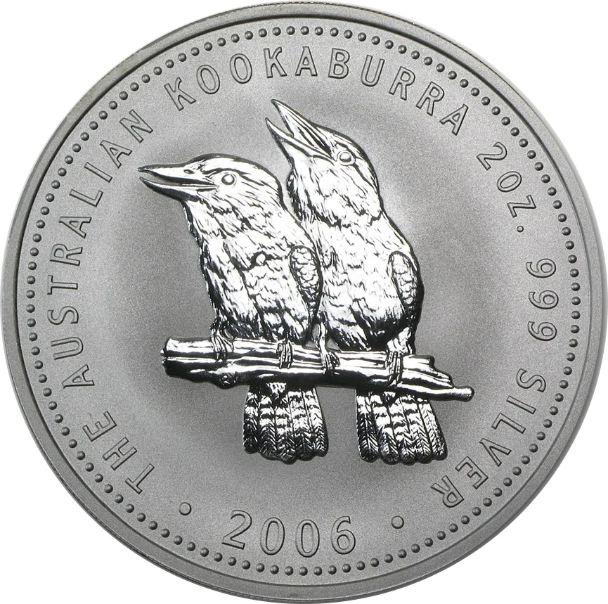 2 Unzen Silbermünze Australien Kookaburra 2006