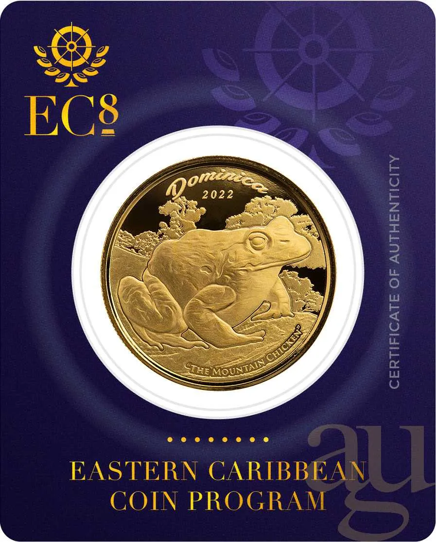 1 Unze Goldmünze EC8 Dominica - Mountain Chicken 2022
